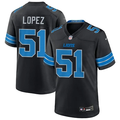 Roy Lopez Men's Nike  Black Detroit Lions Alternate Custom Game Jersey
