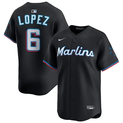 Otto Lopez Men's Nike Black Miami Marlins Alternate Limited Custom Jersey