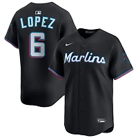 Otto Lopez Men's Nike Black Miami Marlins Alternate Limited Custom Jersey