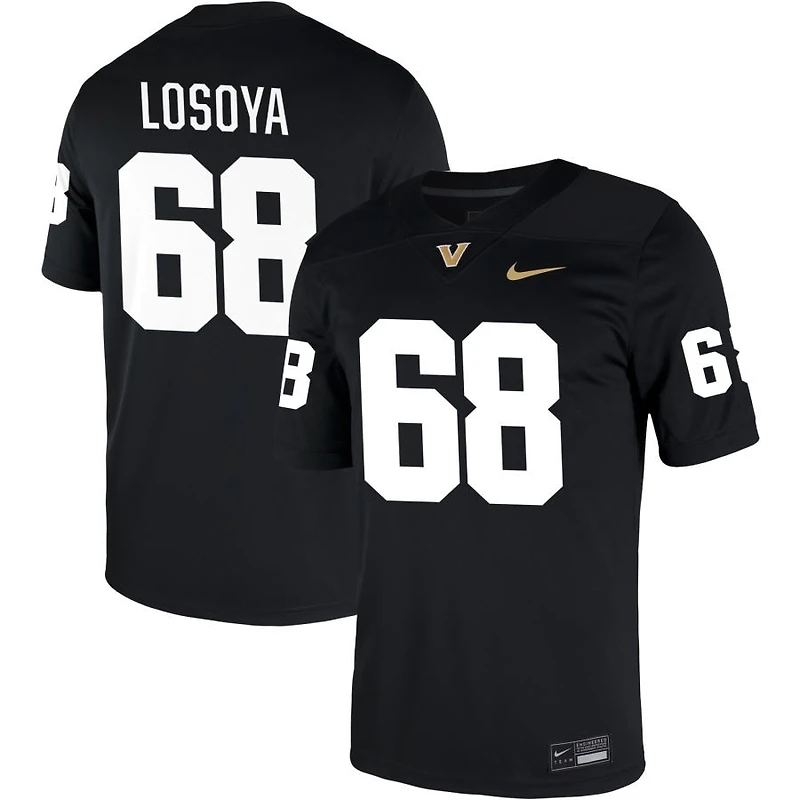 Steven Losoya Men's Nike Black Vanderbilt Commodores NIL Pick-A-Player Game Jersey