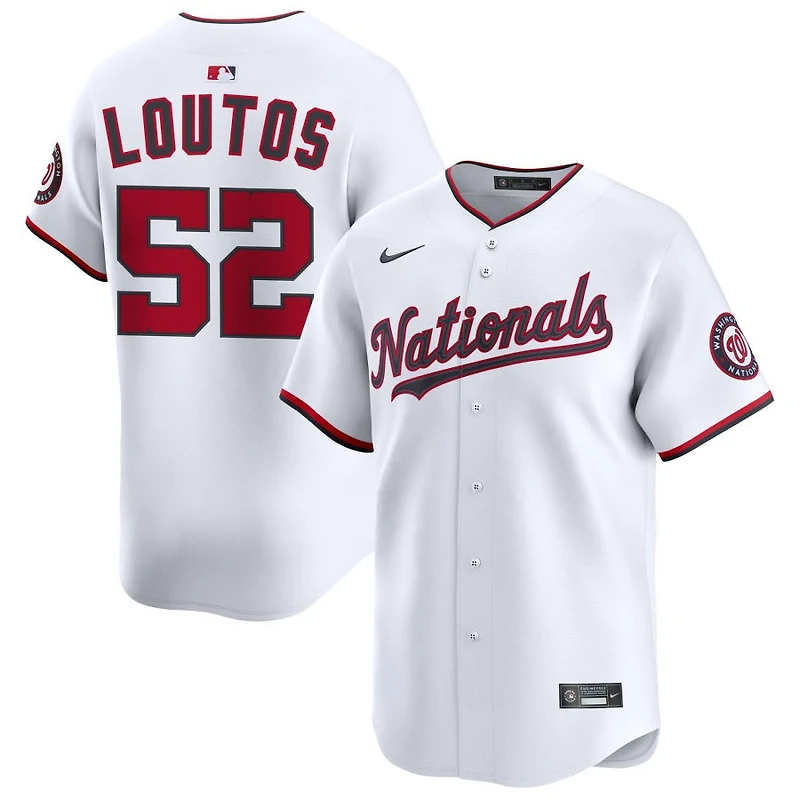 Ryan Loutos Youth Nike White Washington Nationals Home Custom Limited Jersey