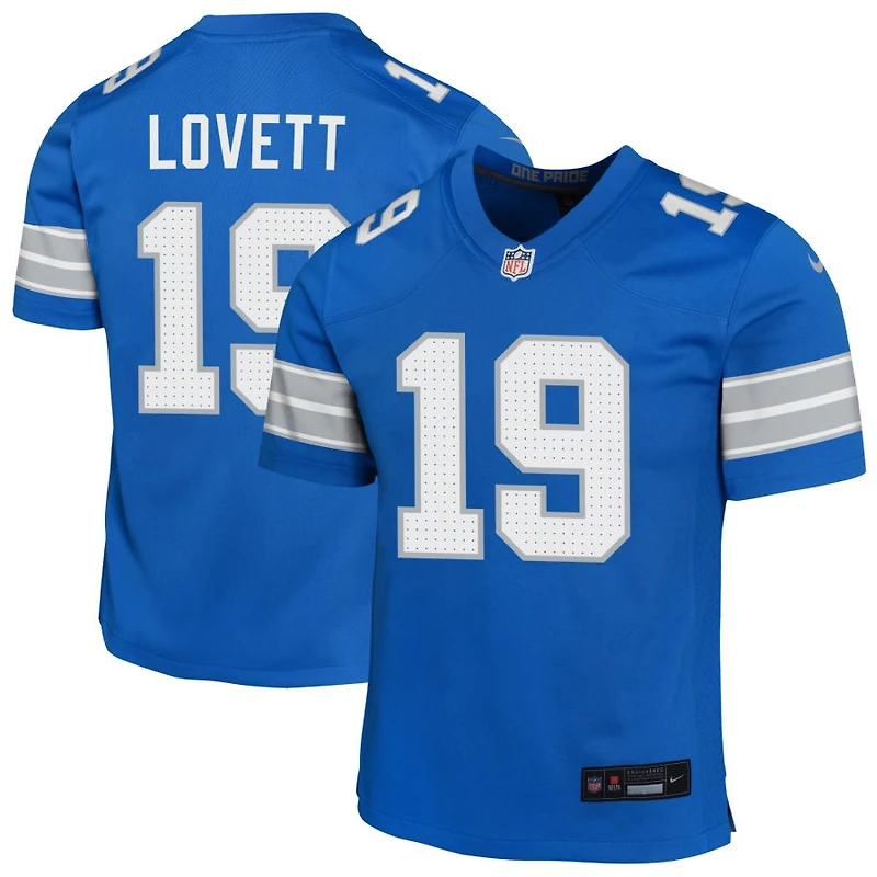Dominic Lovett Youth Nike Blue Detroit Lions Custom Game Jersey