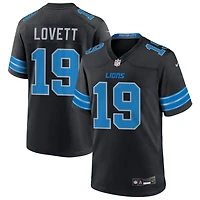 Dominic Lovett Men's Nike  Black Detroit Lions Alternate Custom Game Jersey