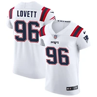 Fabien Lovett Men's Nike White New England Patriots Vapor Elite Custom Jersey