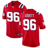 Fabien Lovett Men's Nike Red New England Patriots Alternate Custom Jersey