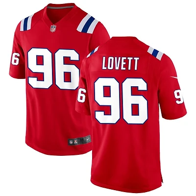 Fabien Lovett Men's Nike Red New England Patriots Alternate Custom Jersey