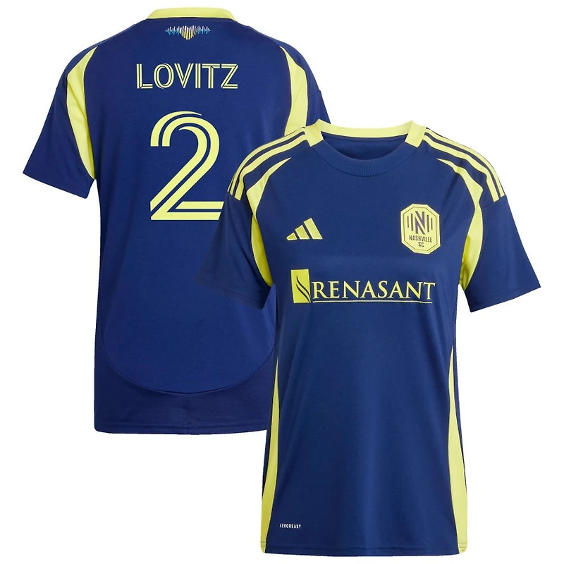 Daniel Lovitz Women's adidas Navy Nashville SC 2025 The Heart of Nashville Kit Replica Custom Jersey