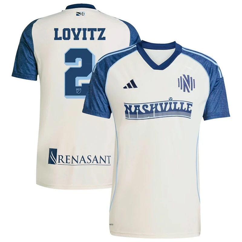 Daniel Lovitz Men's adidas White Nashville SC 2025 Third Replica Custom Jersey
