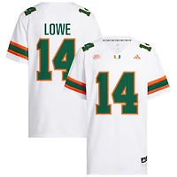 Hayden Lowe Men's adidas  White Miami Hurricanes NIL Pick-A-Player White Premier Football Jersey