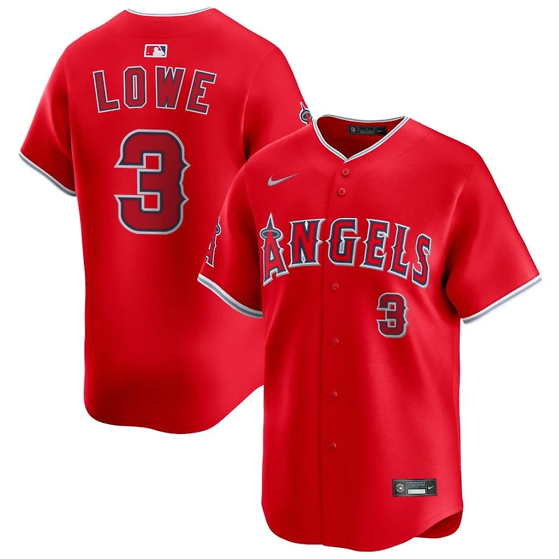 Josh Lowe Men's Nike Red Los Angeles Angels Alternate Limited Custom Jersey