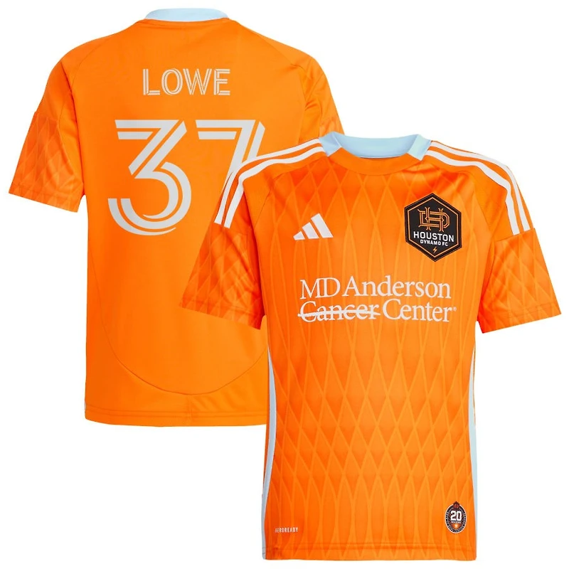 Damian Lowe Youth adidas  Orange Houston Dynamo FC 2025 Season 20 Replica Custom Jersey