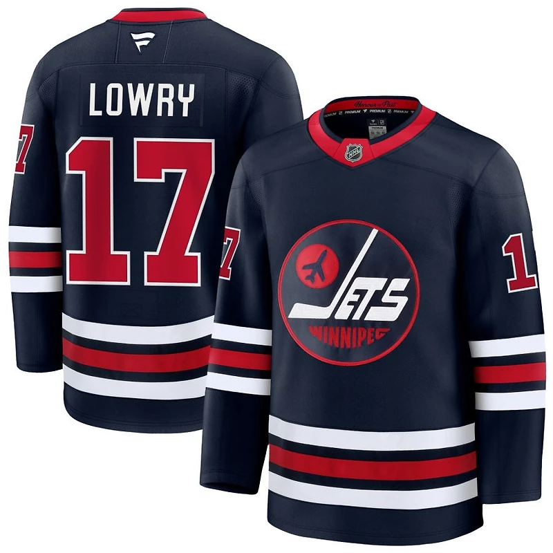 Adam Lowry Men's Fanatics Navy Winnipeg Jets Alternate Premium Custom Jersey