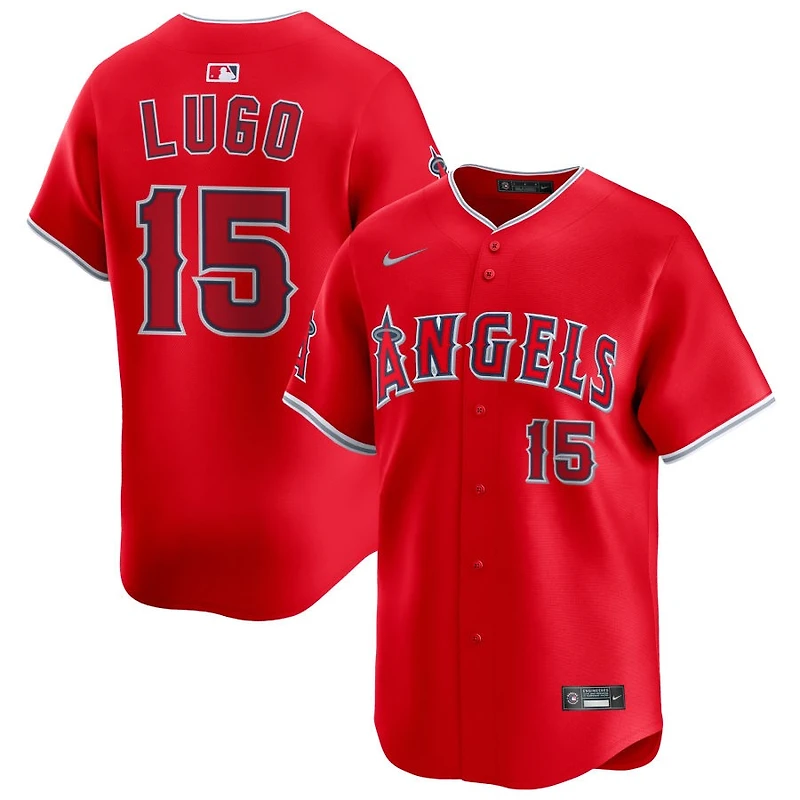 Matthew Lugo Men's Nike Red Los Angeles Angels Alternate Limited Custom Jersey