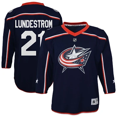 Isac Lundestrom Youth  Navy Columbus Blue Jackets Home Replica Custom Jersey