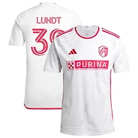 Ben Lundt Men's adidas  White St. Louis City SC 2024 The Confluence Kit Replica Custom Jersey