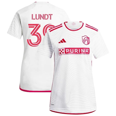 Ben Lundt Women's adidas  White St. Louis City SC 2024 The Confluence Kit Replica Custom Jersey