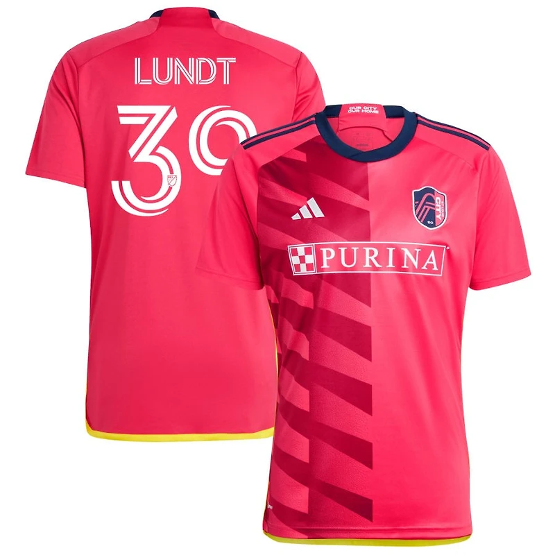 Ben Lundt Men's adidas Red St. Louis City SC 2023 CITY Kit Replica Custom Jersey