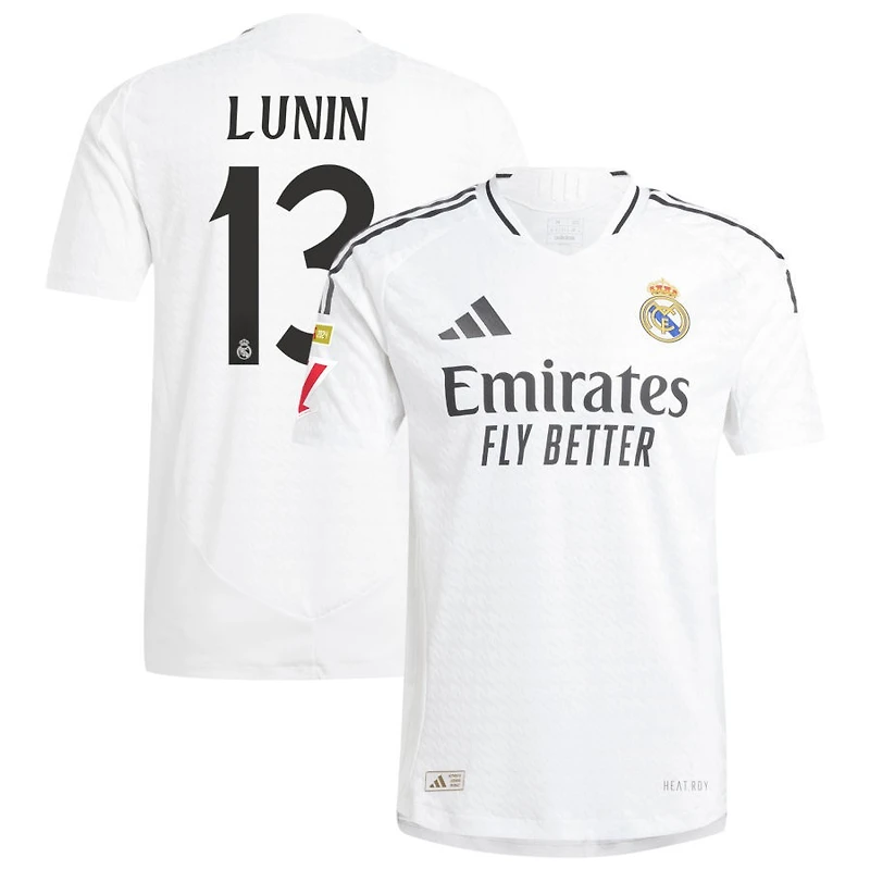Andriy Lunin Men's adidas  White Real Madrid 2024/25 Home Authentic Custom Jersey