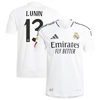 Andriy Lunin Men's adidas  White Real Madrid 2024/25 Home Authentic Custom Jersey