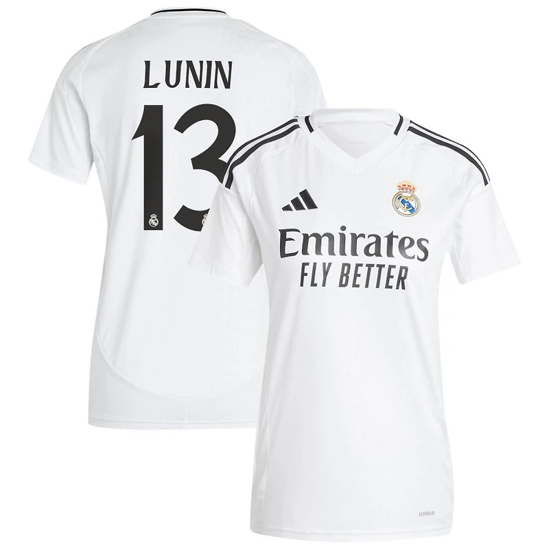 Andriy Lunin Women's adidas White Real Madrid 2024/25 Home Replica Custom Jersey