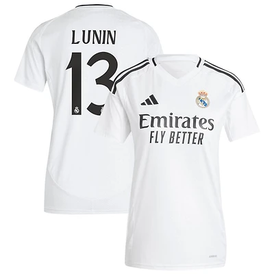 Andriy Lunin Women's adidas  White Real Madrid 2024/25 Home Replica Custom Jersey