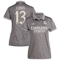 Andriy Lunin Women's adidas Originals  Charcoal Real Madrid 2024/25 Third Replica Custom Jersey