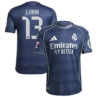 Andriy Lunin Men's adidas Blue Real Madrid 2025/26 Away Authentic Custom Jersey