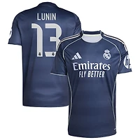 Andriy Lunin Men's adidas Blue Real Madrid 2025/26 Away Replica Custom Jersey