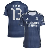 Andriy Lunin Women's adidas Blue Real Madrid 2025/26 Away Replica Custom Jersey