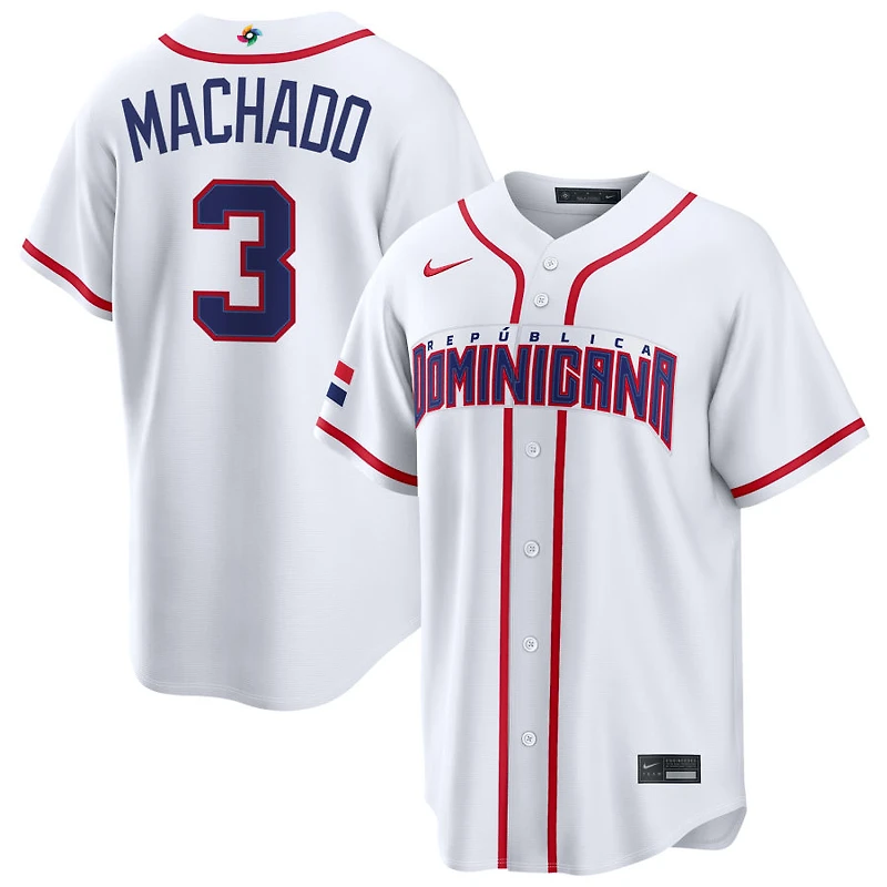 Manny Machado Men's Nike White Dominican Republic Baseball 2026 World Baseball Classic Home Pick-A-Player Jersey