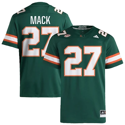 Ryan Mack Men's adidas  Green Miami Hurricanes NIL Pick-A-Player Alternate Premier Football Jersey