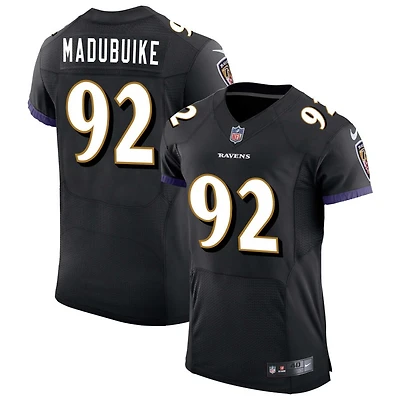 Nnamdi Madubuike Men's Nike Black Baltimore Ravens Speed Machine Elite Custom Jersey