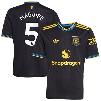 Harry Maguire Youth adidas Black Manchester United 2025/26 Third Replica Custom Jersey