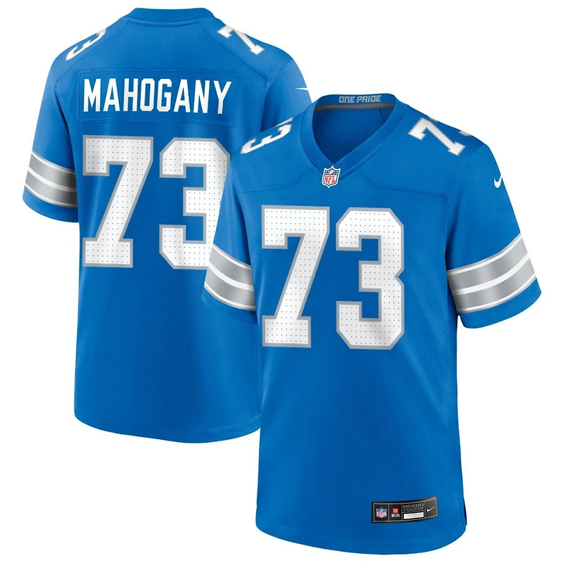 Christian Mahogany Men's Nike Blue Detroit Lions Custom Game Jersey