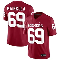 Jake Maikkula Men's Jordan Brand Crimson Oklahoma Sooners NIL Pick-A-Player Football Replica Jersey