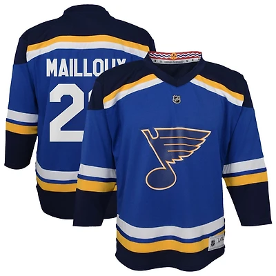 Logan Mailloux Youth  Blue St. Louis Blues Home Replica Custom Jersey