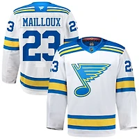 Logan Mailloux Men's Fanatics White St. Louis Blues Away Authentic Pro Custom Jersey