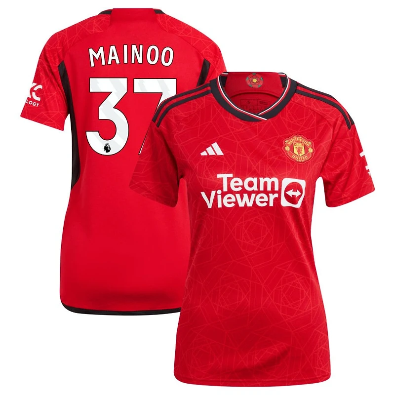 Kobbie Mainoo Women's adidas Red Manchester United 2023/24 Home Replica Custom Jersey