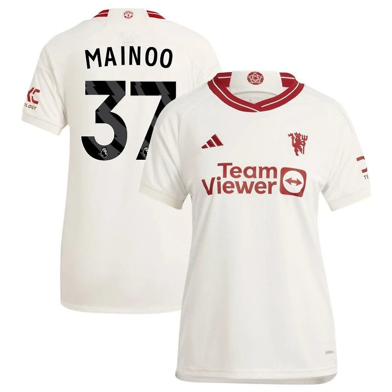 Kobbie Mainoo Women's adidas White Manchester United 2023/24 Third Replica Custom Jersey