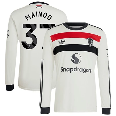 Kobbie Mainoo Men's adidas Originals  Cream Manchester United 2024/25 Third Custom Replica Long Sleeve Jersey