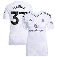 Kobbie Mainoo Women's adidas White Manchester United 2025/26 Away Replica Custom Jersey