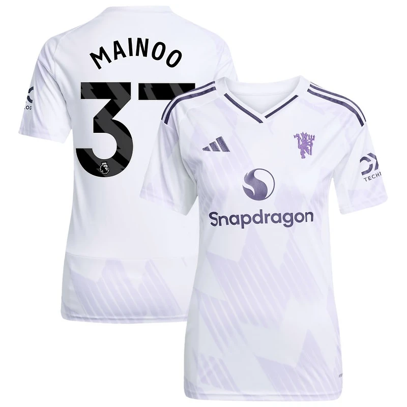 Kobbie Mainoo Women's adidas White Manchester United 2025/26 Away Replica Custom Jersey