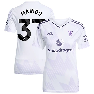 Kobbie Mainoo Women's adidas White Manchester United 2025/26 Away Replica Custom Jersey