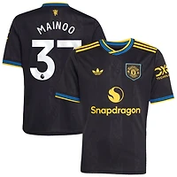 Kobbie Mainoo Youth adidas  Black Manchester United 2025/26 Third Replica Custom Jersey