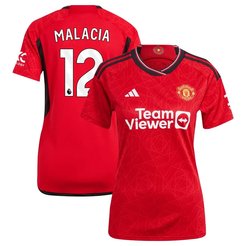 Tyrell Malacia Women's adidas Red Manchester United 2023/24 Home Replica Custom Jersey