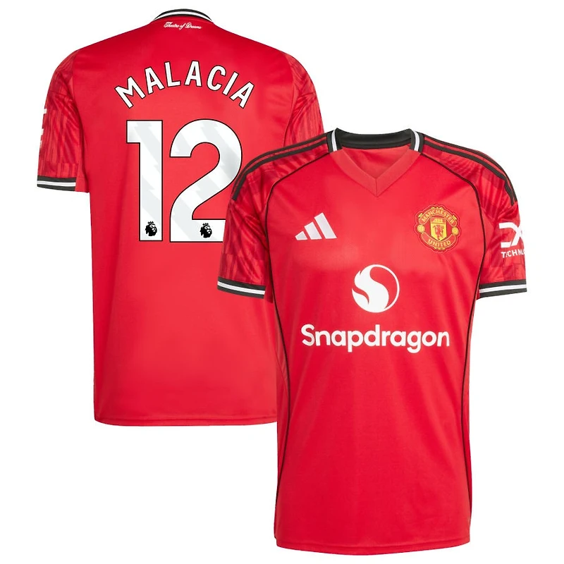 Tyrell Malacia Men's adidas Red Manchester United Home 2025/26 Custom Replica Jersey