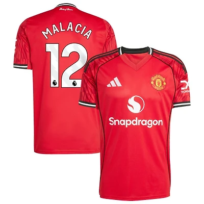 Tyrell Malacia Men's adidas  Red Manchester United Home 2025/26 Custom Replica Jersey