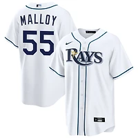 Justyn-Henry Malloy Men's Nike  White Tampa Bay Rays Home Custom Replica Jersey