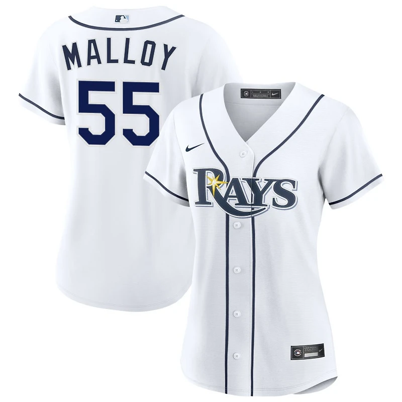 Justyn-Henry Malloy Women's Nike White Tampa Bay Rays Home Custom Replica 2.0 Jersey