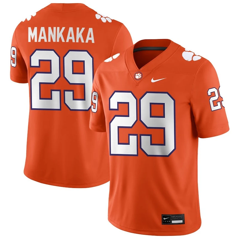 Michael Mankaka Men's Nike Orange Clemson Tigers NIL Pick-A-Player Game Jersey